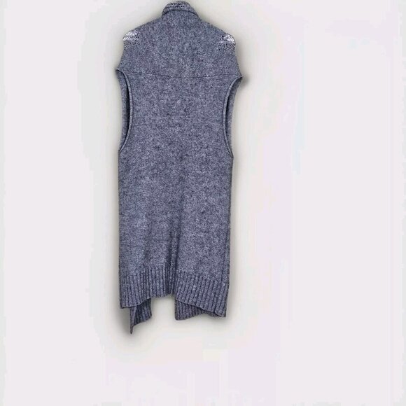 Mercer & Madison Cardigan Vest Women 1X Gray Pockets Chunky Knit Alpaca Blend - Picture 2 of 14